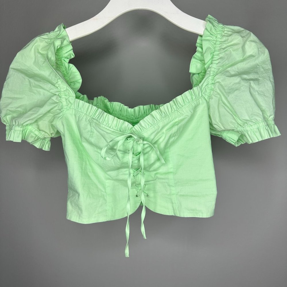 Aritzia Sunday Best Lace Up Crop Top